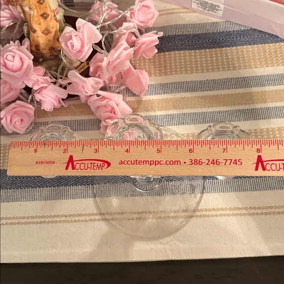 Vintage Rare Fostoria Rose Point Trindle 3 Light Candelabra Candlestick Holder - Picture 8 of 10